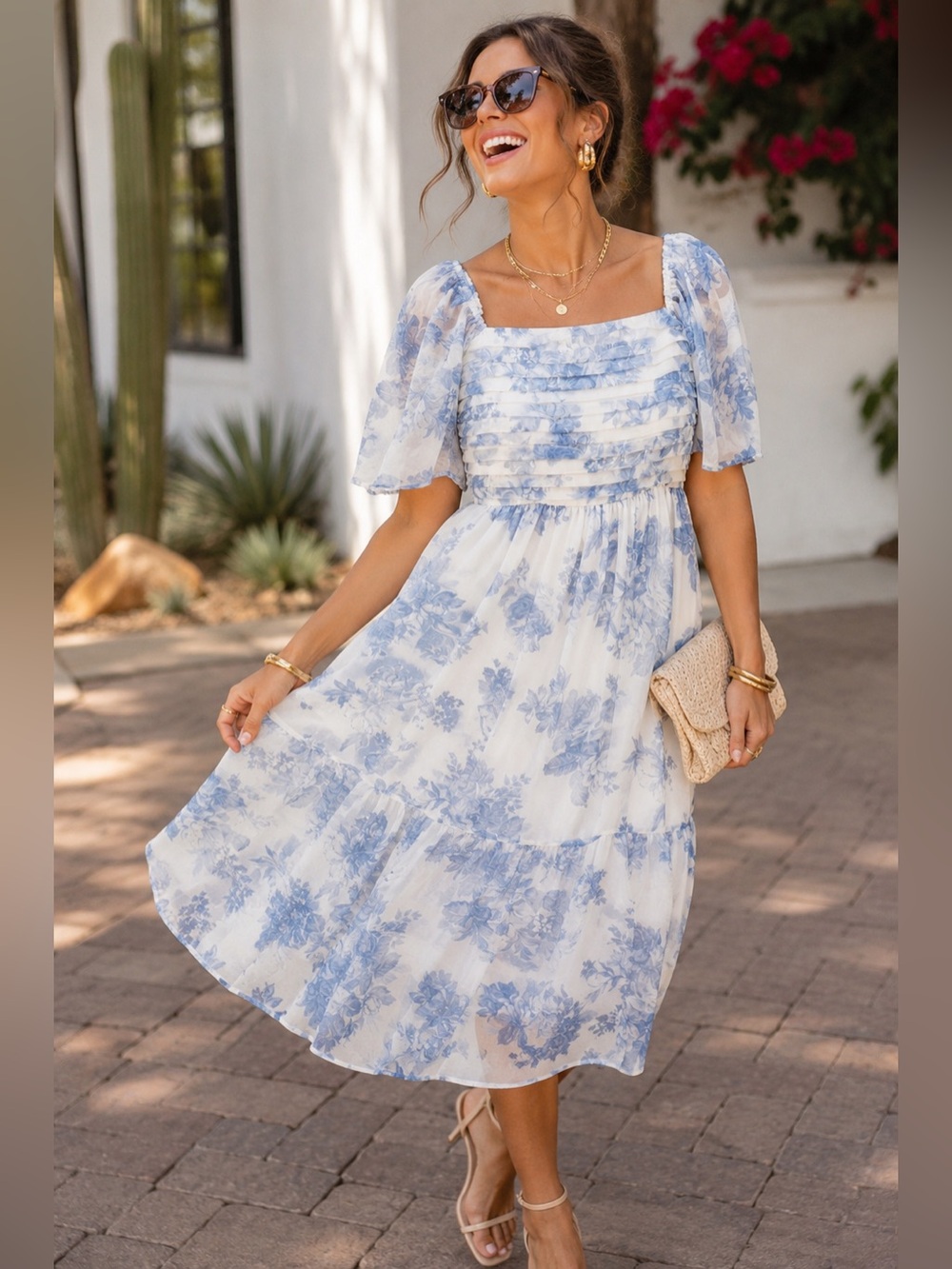 Abercrombie & Fitch | Emerson Angel Sleeve Midi Dress